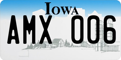 IA license plate AMX006