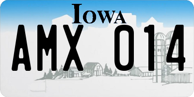 IA license plate AMX014