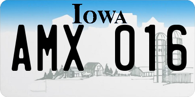 IA license plate AMX016