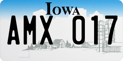 IA license plate AMX017