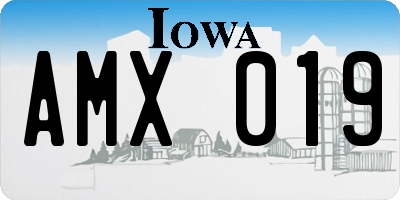 IA license plate AMX019