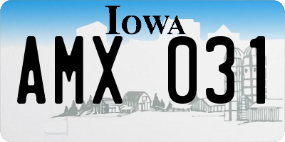 IA license plate AMX031