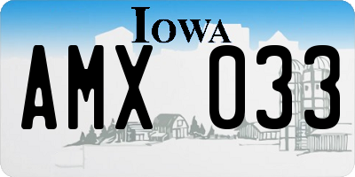 IA license plate AMX033