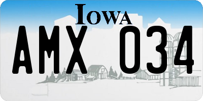 IA license plate AMX034