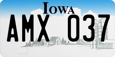 IA license plate AMX037