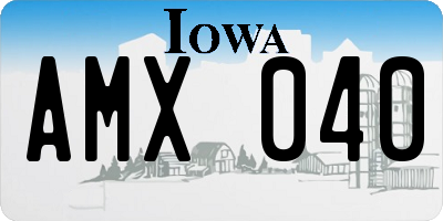 IA license plate AMX040