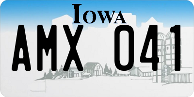 IA license plate AMX041