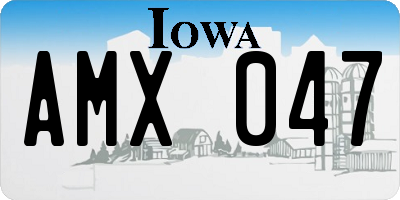 IA license plate AMX047