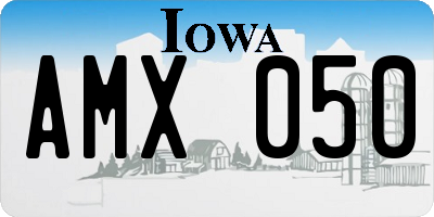 IA license plate AMX050