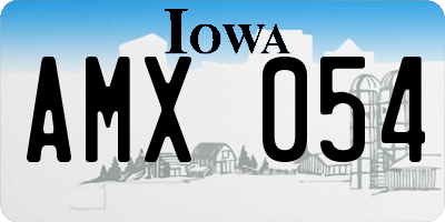 IA license plate AMX054