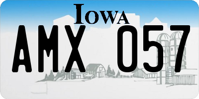 IA license plate AMX057
