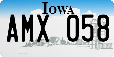 IA license plate AMX058