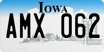 IA license plate AMX062