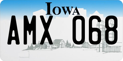 IA license plate AMX068