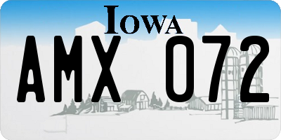 IA license plate AMX072