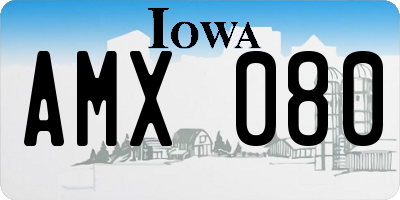 IA license plate AMX080