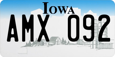 IA license plate AMX092