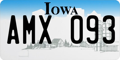 IA license plate AMX093