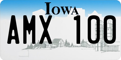IA license plate AMX100