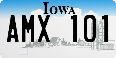 IA license plate AMX101