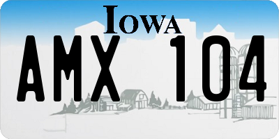 IA license plate AMX104