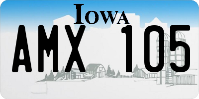 IA license plate AMX105