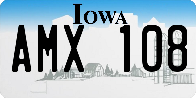 IA license plate AMX108
