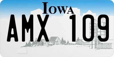 IA license plate AMX109