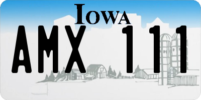 IA license plate AMX111
