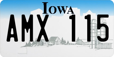 IA license plate AMX115