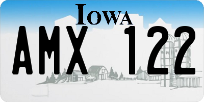 IA license plate AMX122