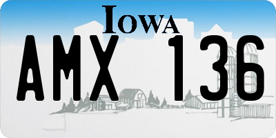 IA license plate AMX136