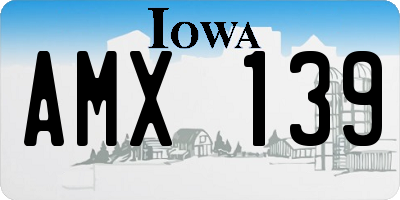 IA license plate AMX139