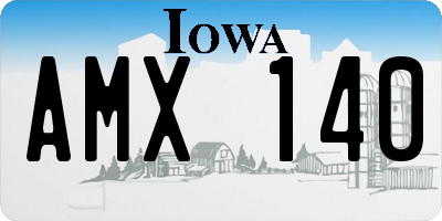IA license plate AMX140