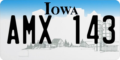 IA license plate AMX143
