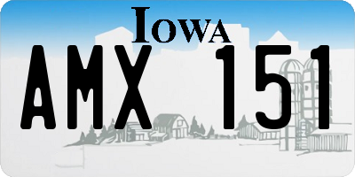 IA license plate AMX151