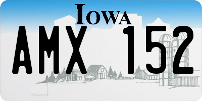 IA license plate AMX152