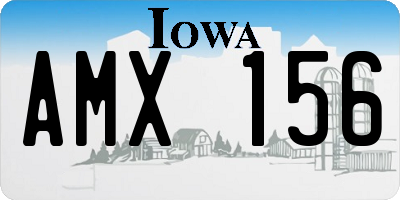IA license plate AMX156