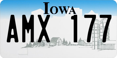 IA license plate AMX177