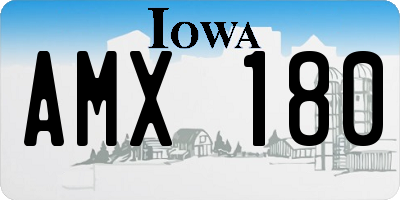 IA license plate AMX180