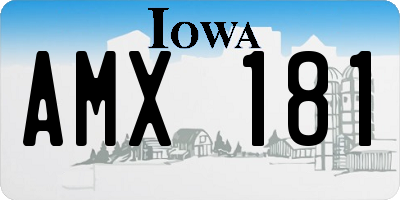 IA license plate AMX181
