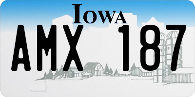 IA license plate AMX187