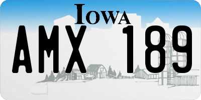 IA license plate AMX189