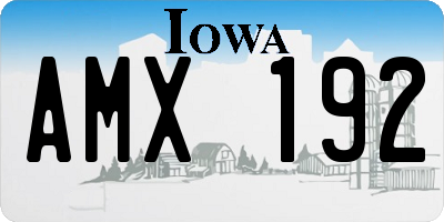 IA license plate AMX192