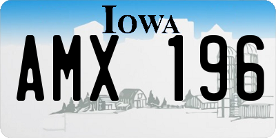 IA license plate AMX196