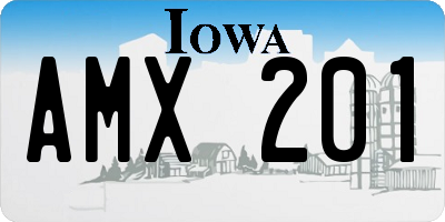 IA license plate AMX201