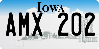 IA license plate AMX202