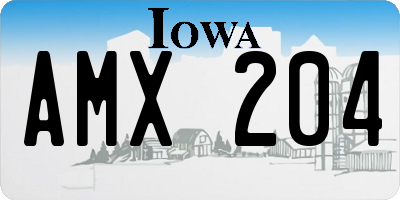 IA license plate AMX204