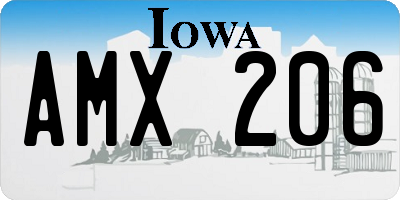 IA license plate AMX206