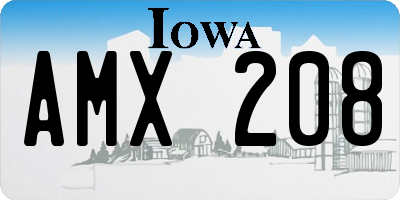 IA license plate AMX208